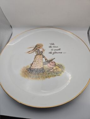 Holly Hobbie Plate Take Time Smell Flowers 10.5” Vintage Japan